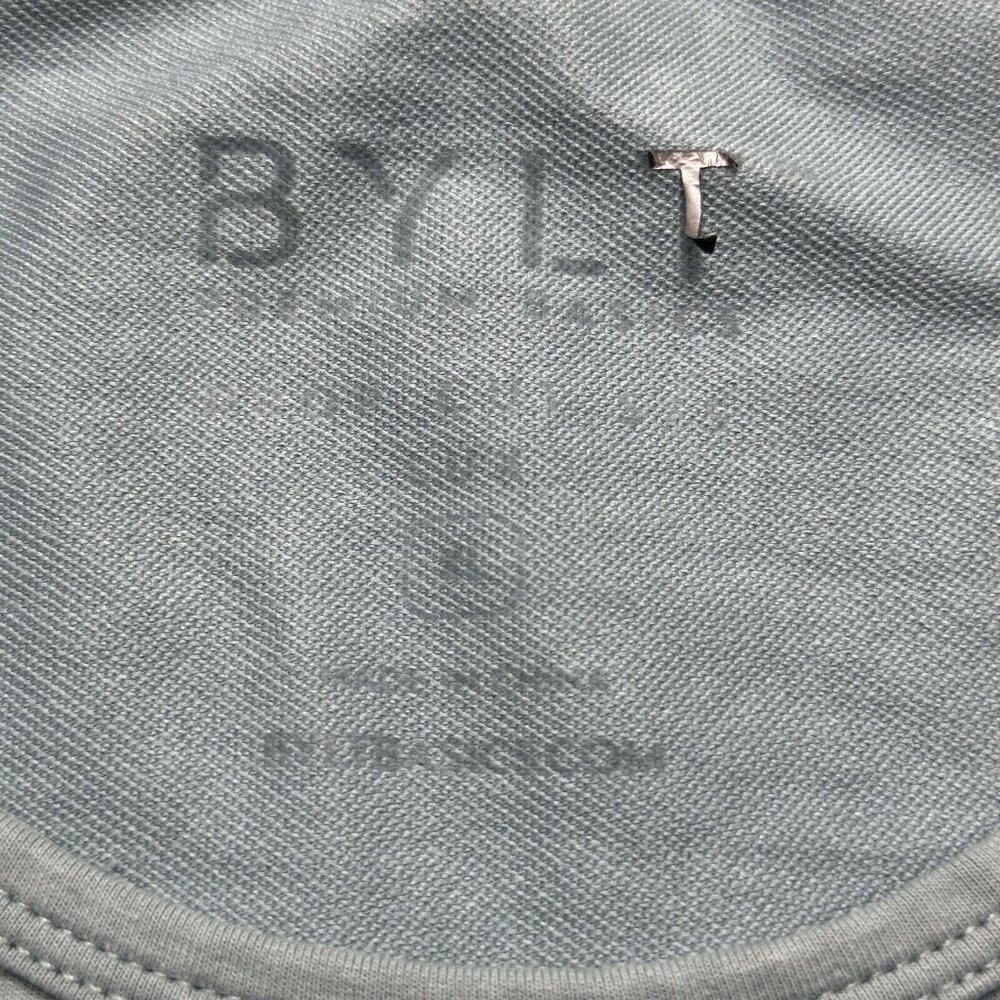 BYLT Shirt Men XL Blue Short Sleeve Crew Neck Performance Drop Cut Curved Hem 62 - Picture 7 of 15